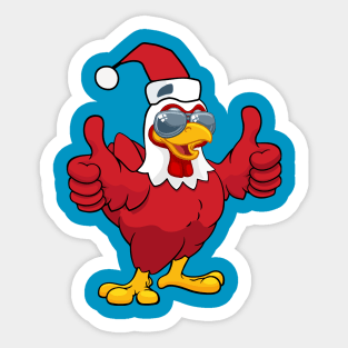 Chicken Christmas Party Sticker